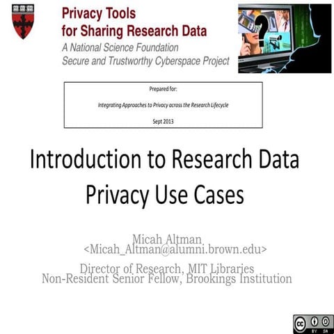 Privacy in Research Data Managemnt - Use Cases