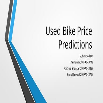 Used Bike Price Predictions using ml.pptx