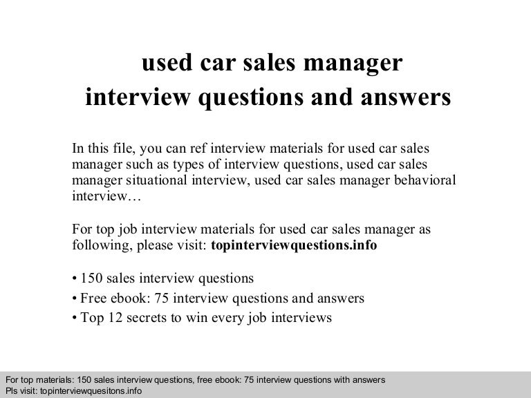 auto sales manager job description