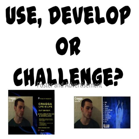Use, develop or challenge poster digipack