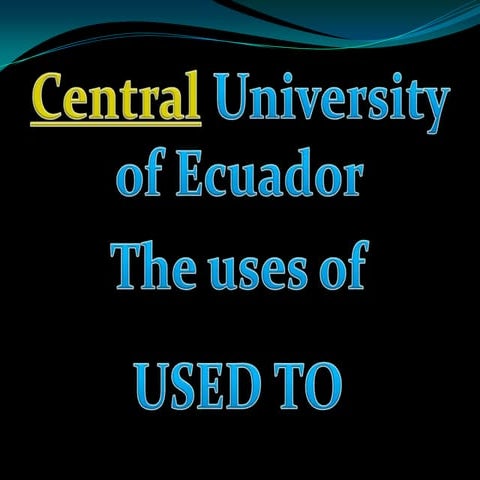 Used to UNIVERSIDAD CENTRAL DEL ECUADOR - VIVANA AREVALO, MARCELA ROJAS