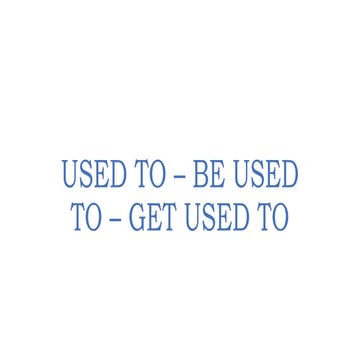 USED TO – BE USTED TO – GET USED TO.pptx