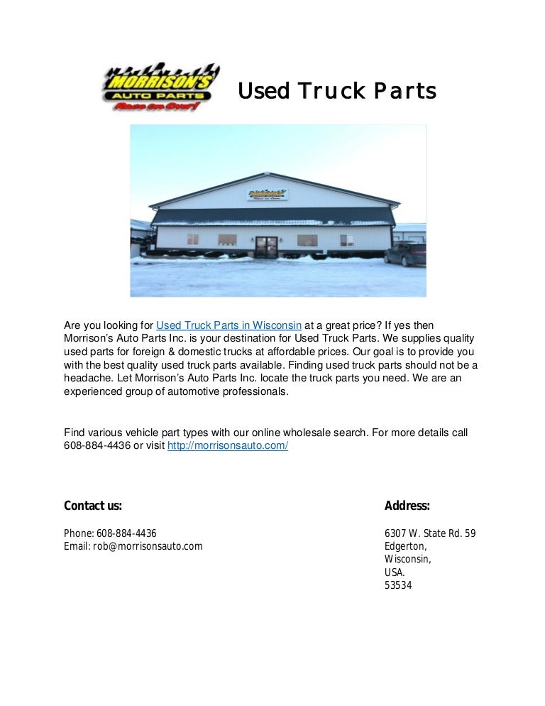 Used Truck Parts for sale in Wisconsin