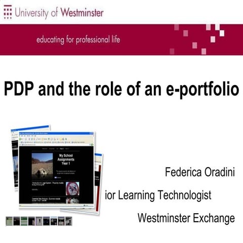 Use ePortfolios at The University Of Westminster | PPT