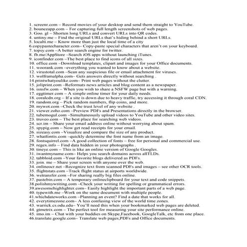 105 useful webites list