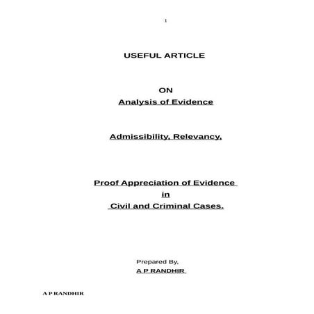 Useful article on evidence act