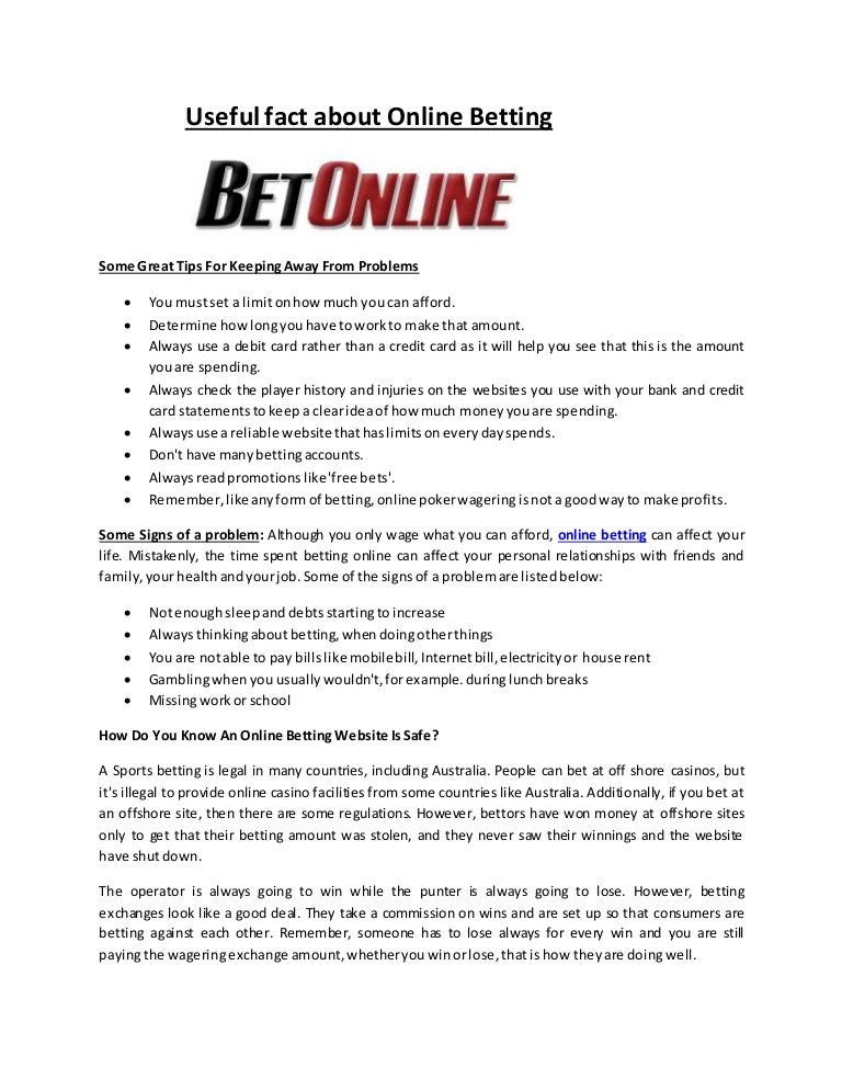 Useful Fact About Online Betting - 