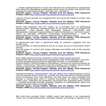 Media and Collective Identity: Useful quotes