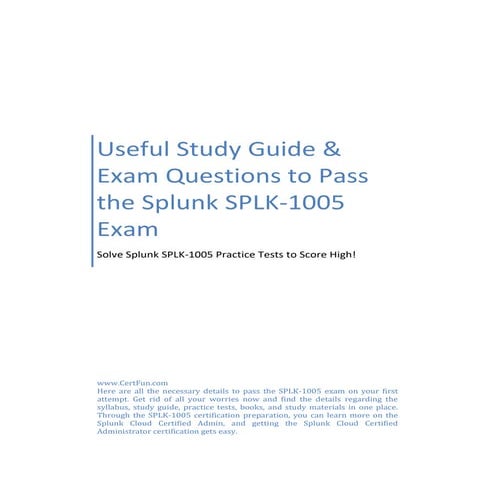 SPLK-3001 Test Guide 2022 | PDF