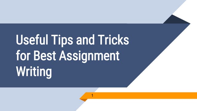 How to format your assignment