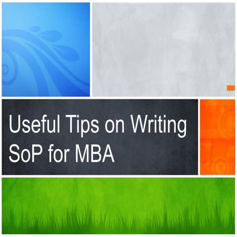 Useful Tips on Writing SoP for MBA