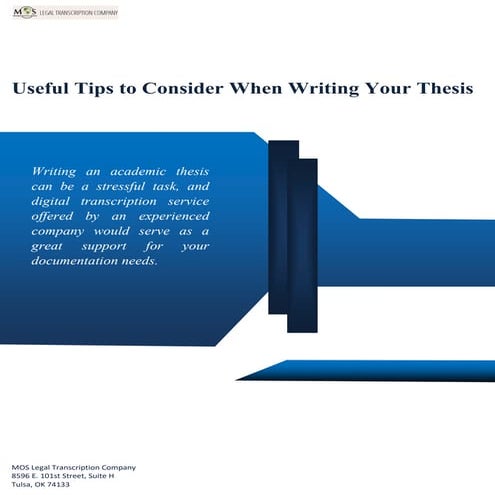 Useful Tips to Consider When Writing Your Thesis