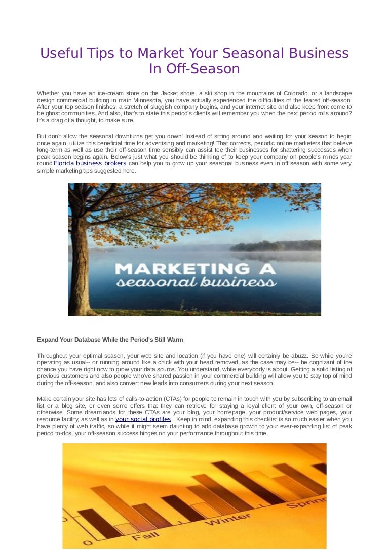 Useful tips to market your seasonal business in off season