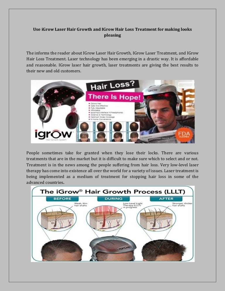 Use Igrow Laser Hair Growth And Igrow Hair Loss Treatment For Making