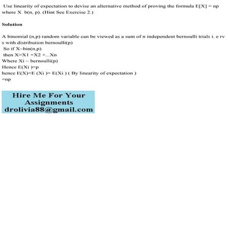 Use linearity of expectation to devise an alternative method of provi.pdf