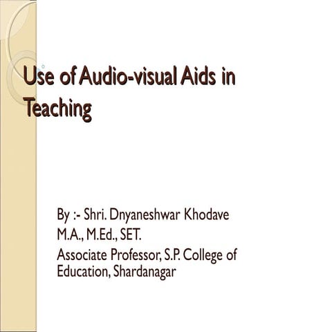 Use of audio visual aids in teaching