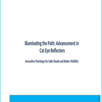 Use of Cat-Eye reflector-traffic management pptx