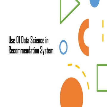 Use of data science in  recommendation system