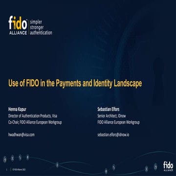 Use of FIDO in the Payments and Identity Landscape: FIDO Paris Seminar.pptx