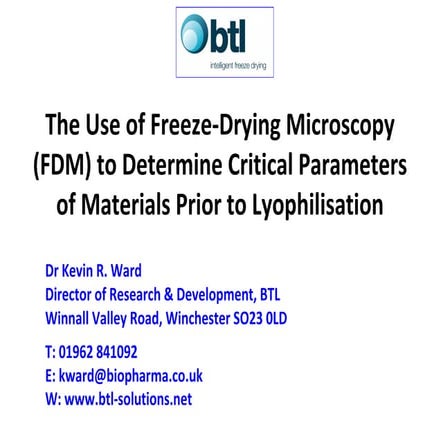 The Importance of Critical Temperatures in the Freeze Drying of ...