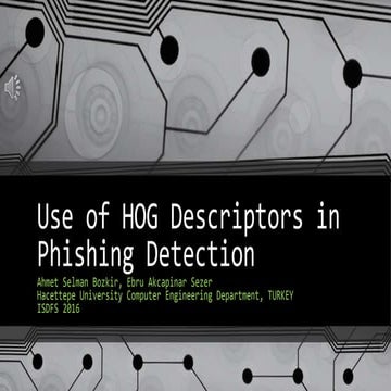 Use of hog descriptors in phishing detection