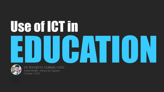 Use of ICT in Education
