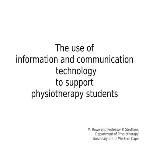 The use of Information and Communication Technology to support South African ...