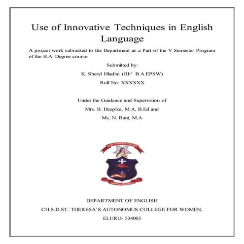 Use of innovative technique in english language 2015 2016