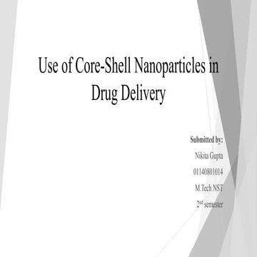 Use of nanoparticles in drug delivery