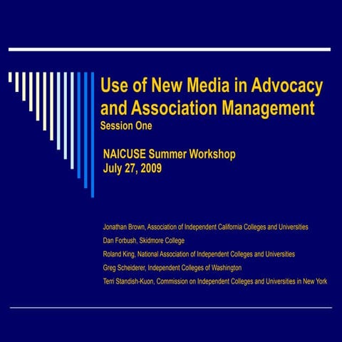 Use Of New Media In Advocacy and Association Management