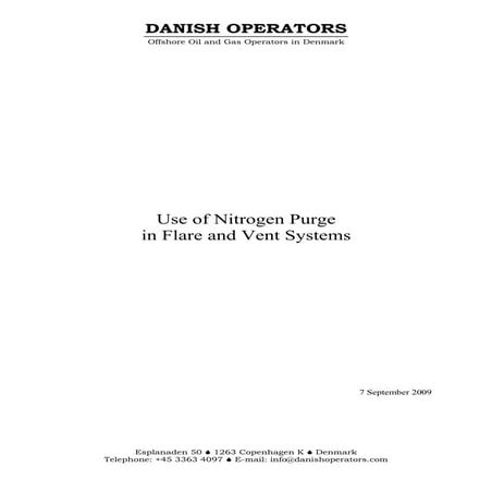 Use of nitrogen purge in flare and vent systems