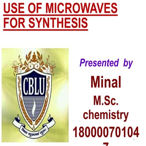 Use of microwaves for synthesis