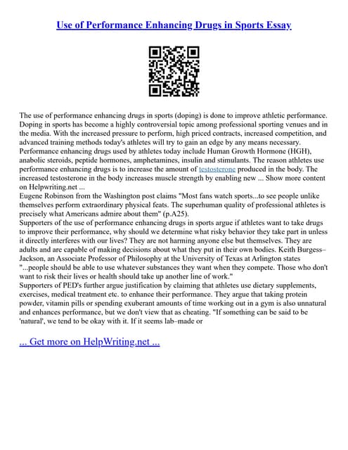 Michael Stopped Using Performance Enhancing Drugs Use Of Performance Enhancing Drugs In Sports Essay | PDF