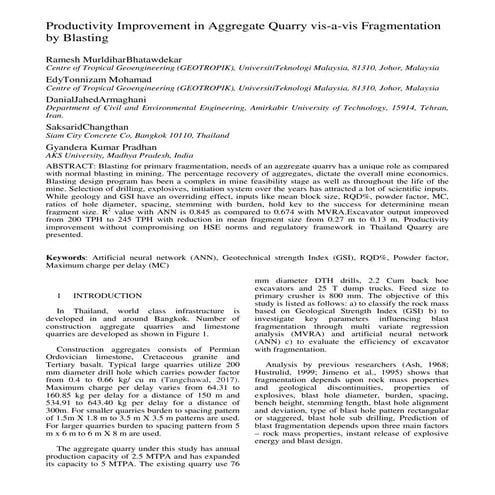 Assessment of powder factor in surface bench blasting | PDF
