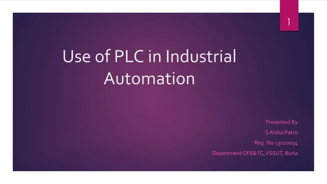 Use of plc in industrial automation