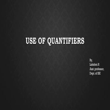 Use of quantifiers