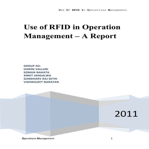 Use of rfid in operations management