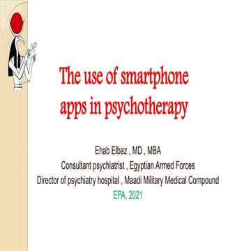 Use of smartphone apps in psychotherapy 