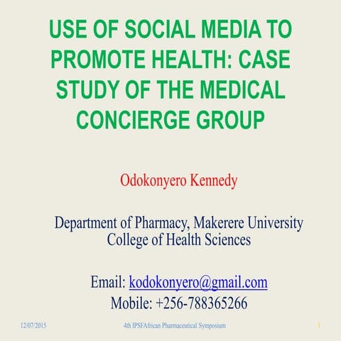 Use of social media to promote health