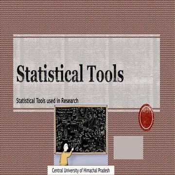 Statistical Tools | PPT