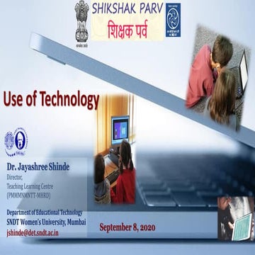 Use of technology shikshak parv j shinde 2020 sep 8