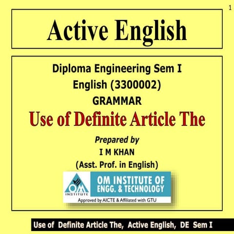 Use Definite Article The 