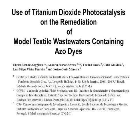 Use of titanium dioxide photocatalysis on the remediation