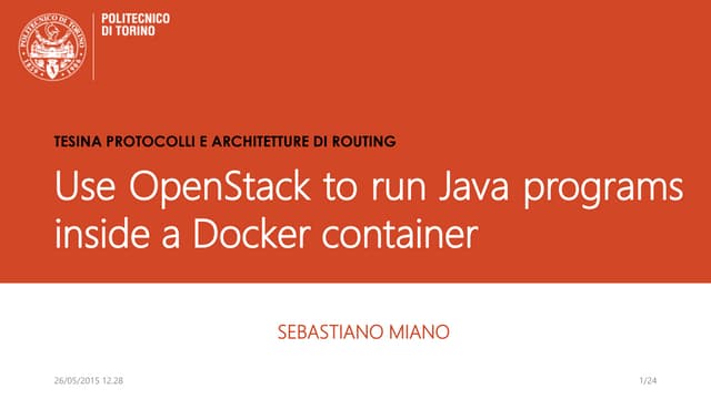Use open stack to run java programs inside a Docker container