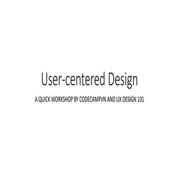 User-centered Design