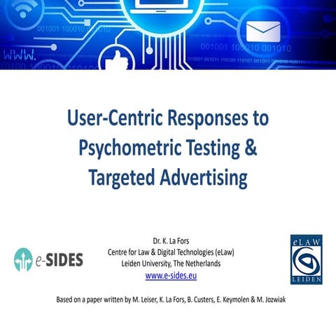 e-SIDES presentation at NordSteva Conference, 11/12/2018
