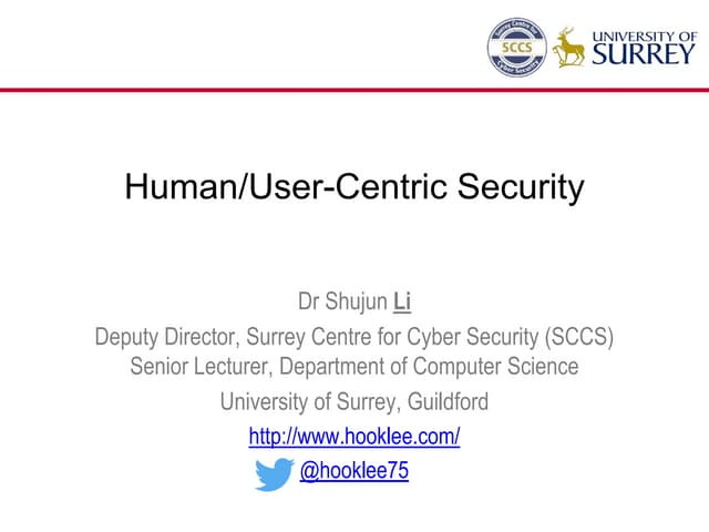 Human/User-Centric Security