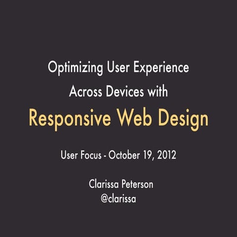 Optimizing User Experience Across Devices with Responsive Web Design (Clariss...