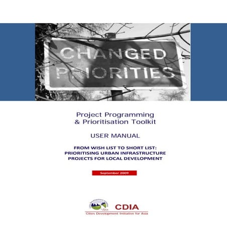 Project Programming & Prioritisation Toolkit September 2009