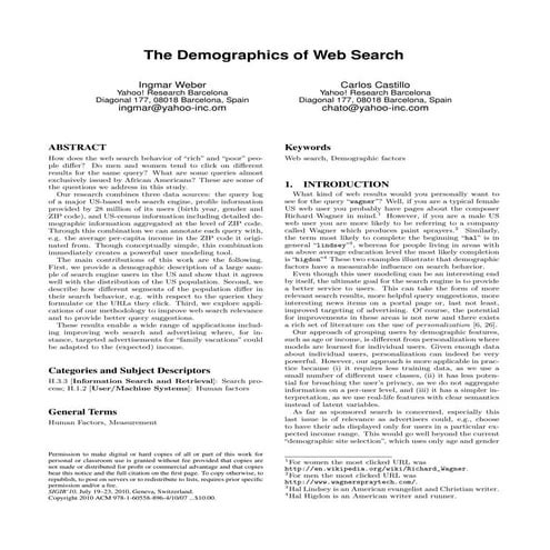 The Demographics of Web Search | PDF